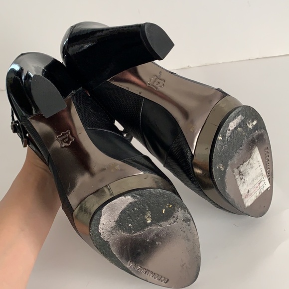 BCBG MaxAzria Leather Ankle Strap Platforms Shoes - Picture 12 of 16